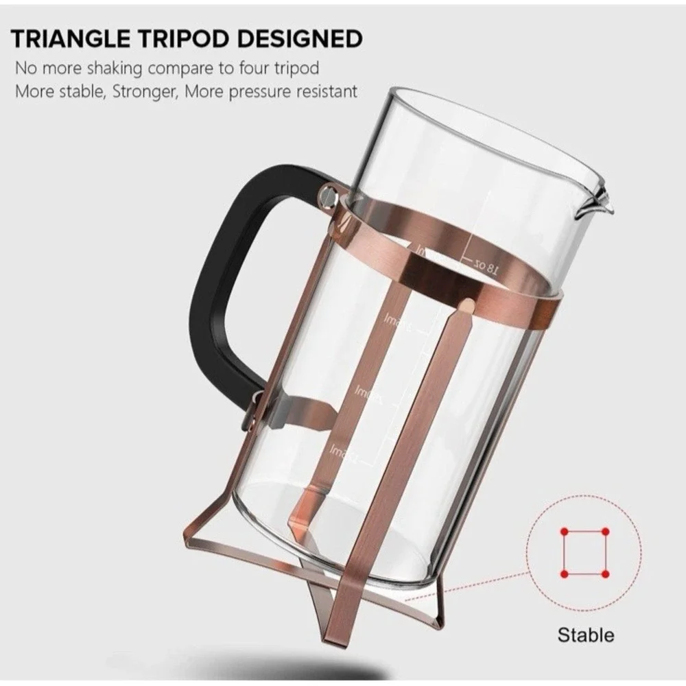 QUQIYSO French Press 21 oz Coffee‎ Maker Black in Color